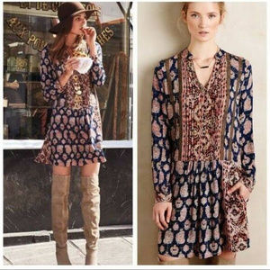ANTHROPOLOGIE Tiny Long Sleeve button Down Dress